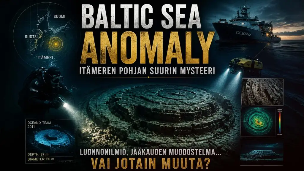 Kolmiulotteinen mallinnus Itämeren pohjassa sijaitsevasta Baltic Sea Anomaly -kohteesta, jonka alkuperä on edelleen tuntematon.
