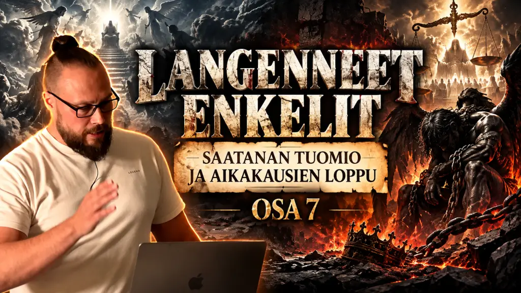 Langenneet enkelit osa 7 – Saatanan tuomio ja aikakausien loppu. Raamatullista eskatologiaa käsittelevä luento, jossa tarkastellaan Luciferia, langenneita enkeleitä, taivaallista kapinaa ja Saatanan lopullista kohtaloa.